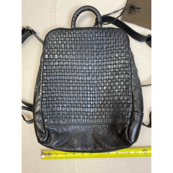 Valencia  Holland Black Woven Basketweave Washed Leather TK48 Backpack main image 4